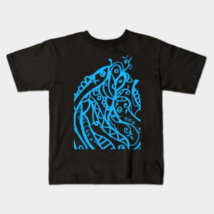 Very beautiful decorative blue abstract lines Kids T-Shirt